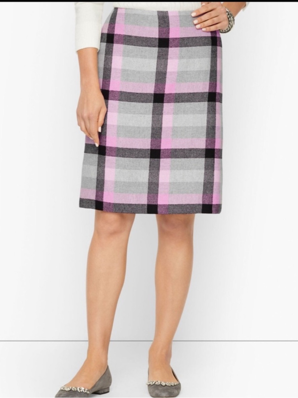 Talbots Dreamy Plaid A-Line Skirt